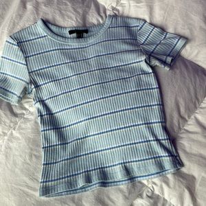 Forever 21 Striped Fitted Cropped T-shirt